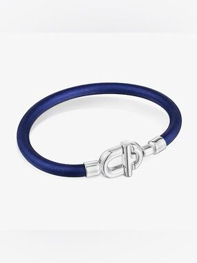 NWT TOUS MANIFESTO BRACELET BLUE IN SILVER WITH NYLON.